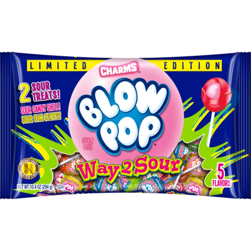 Charms Way 2 Sour Blow Pop Lollipops - 10.4-oz. Bag