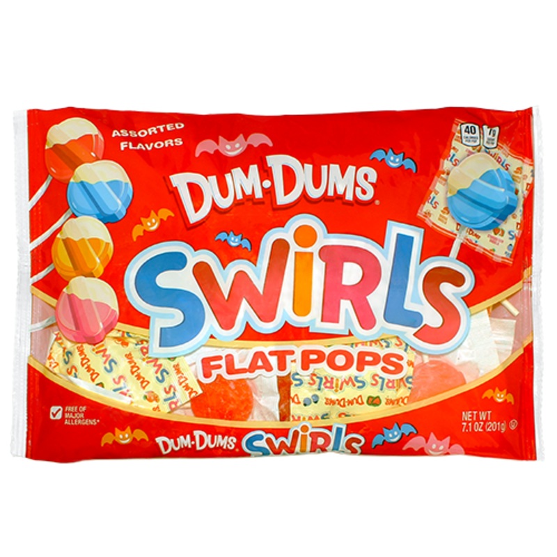 Dum Dum Swirls Halloween Flat Pops 7.1 oz. Bag