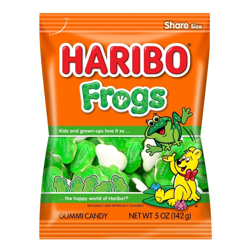 Haribo Frogs Gummi Candy - 5-oz. Peg Bag