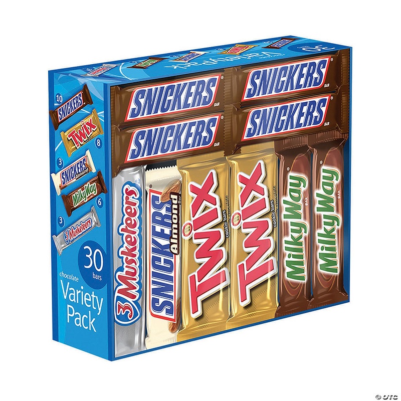 MARS Chocolate Full Size Candy Bars Assorted Variety Box, 30 Count