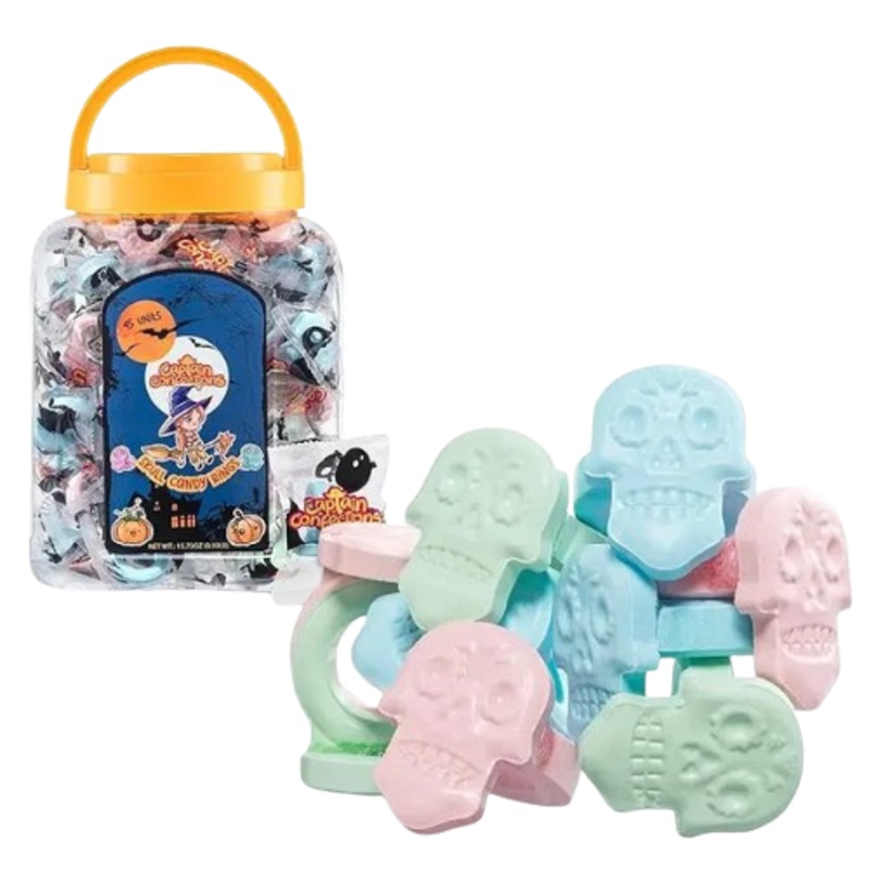 Sugar Skull Candy Ring 45 Count Tub 15.75 oz.