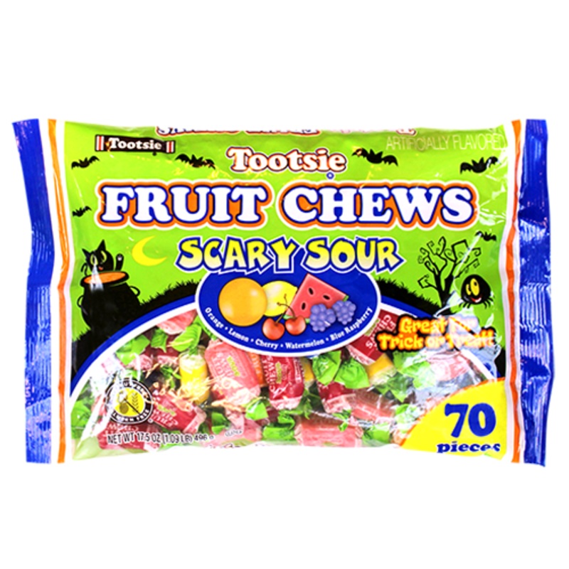Tootsie Fruit Chews Scary Sour 70 count 17.5 oz. Bag