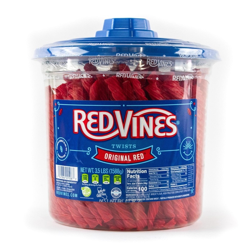 Red Vines Original Red Licorice Twists - 3.5 LB Tub