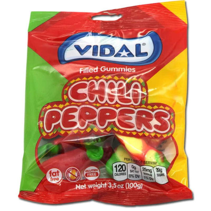 Vidal Chili Peppers Filled Gummies- Bags