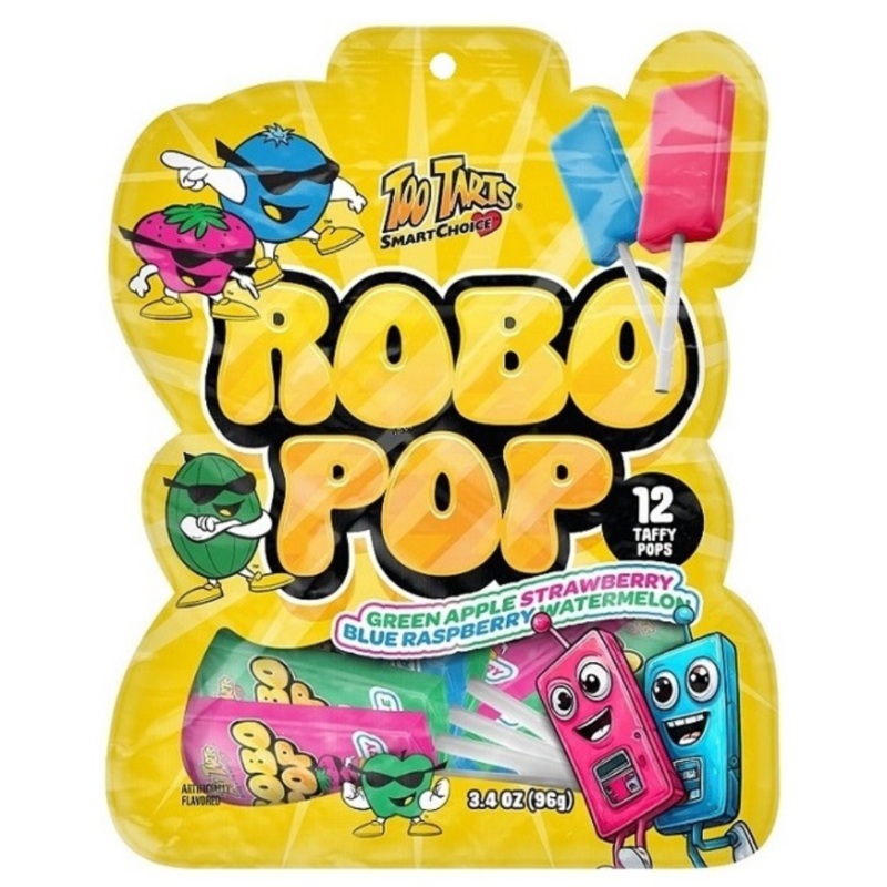Too Tarts Robo Pops Taffy Pops - 3.4oz / 12ct