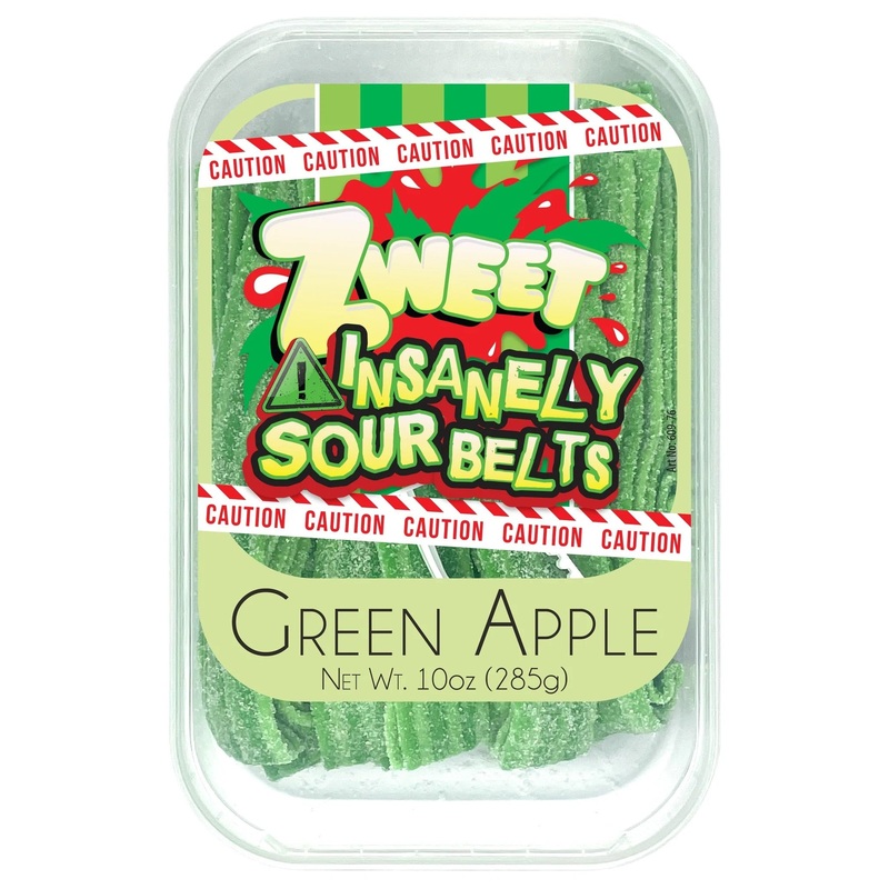 Zweet Insanely Sour Green Apple Belts - 10 oz. Tub