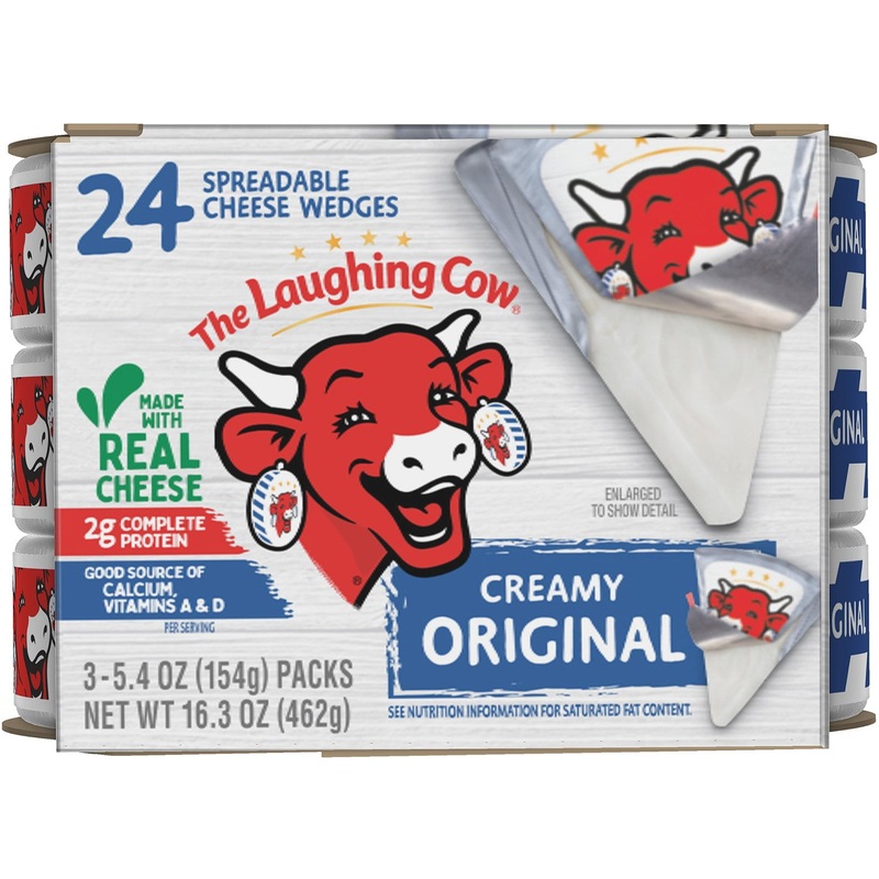 The Laughing Cow Creamy Swiss Cheese Wedge, Original, 3 pk.