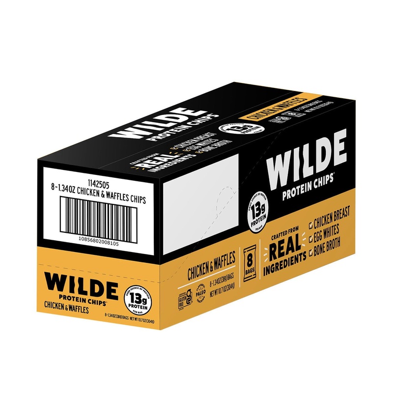 WILDE 13g Chicken & Waffles Protein Chips, 8 pk.
