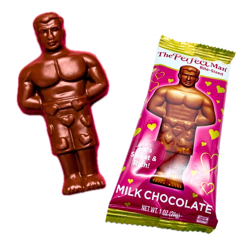 The Perfect Man Bite-Sized Valentine's Day Milk Chocolate Bar - 1oz / 12ct