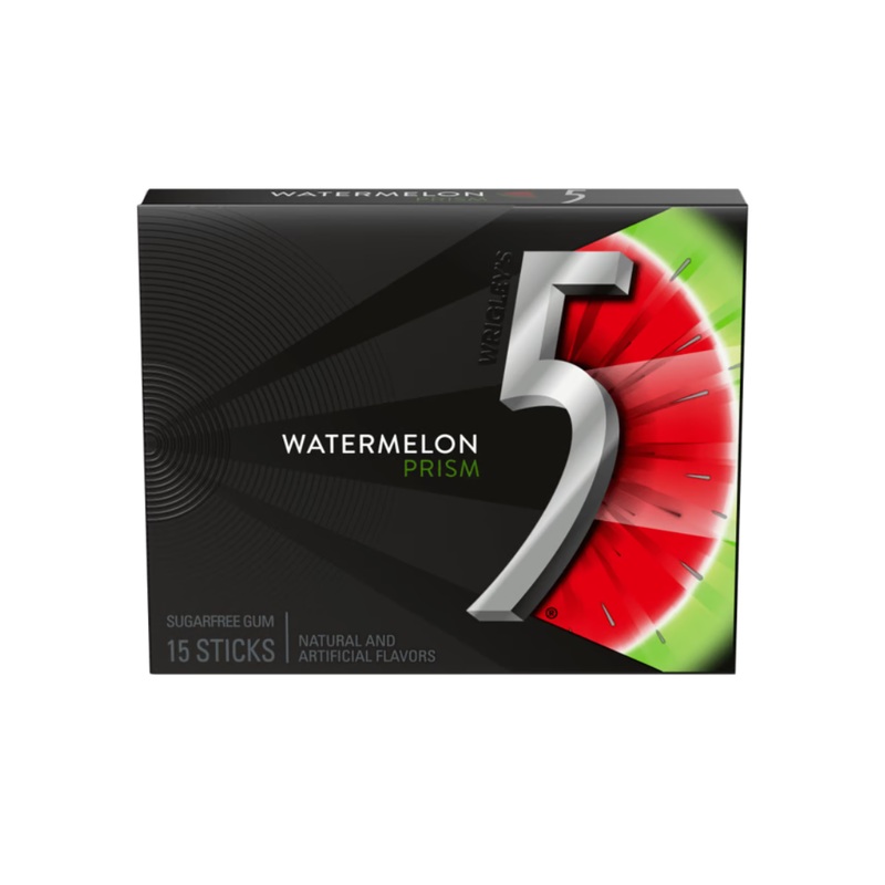 5 Gum Watermelon Prism Sugarfree - 15pc / 10ct