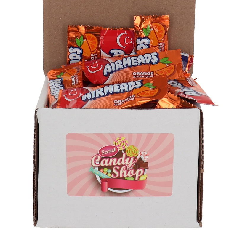 AirHeads Taffy Mini Candy Bulk in Box (Individually Wrapped) (Orange)