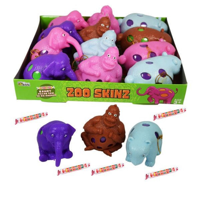 Zoo Animal Skinz With Smarties 12 Count