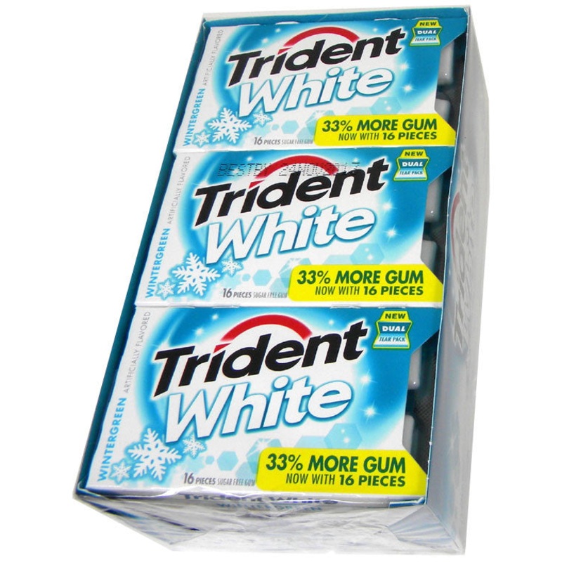 Trident White Sugarless Gum 9 Count - Wintergreen