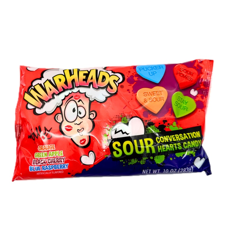 WarHeads Sour Conversation Hearts - 10oz