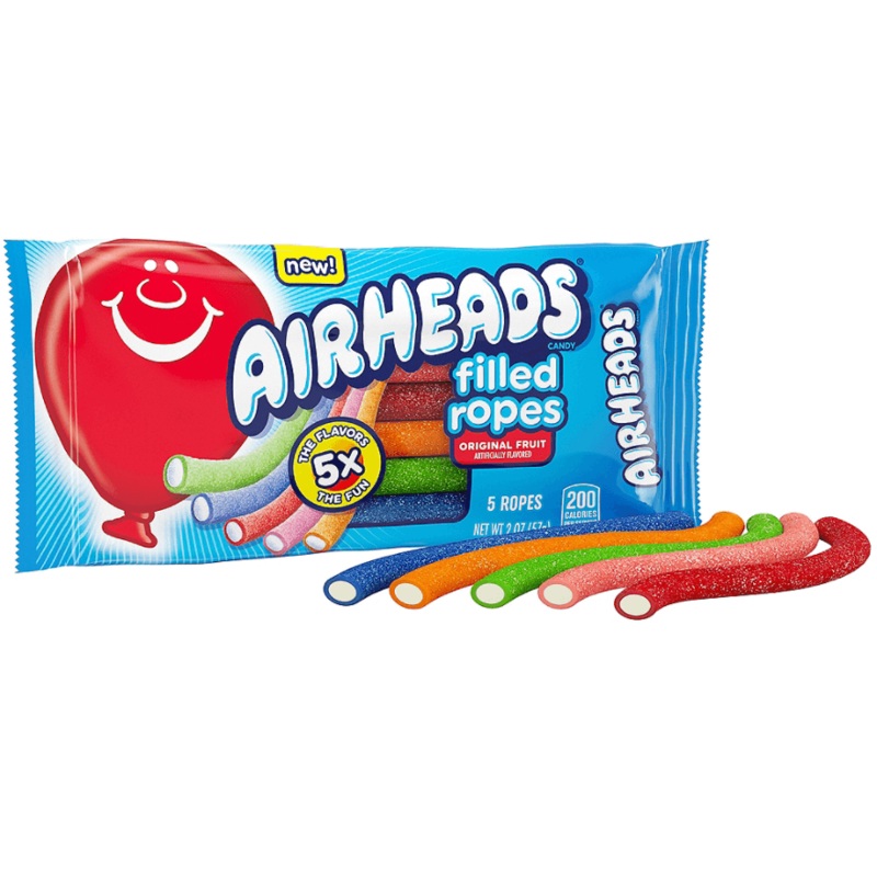 Airheads Filled Ropes Candy 2oz 18ct