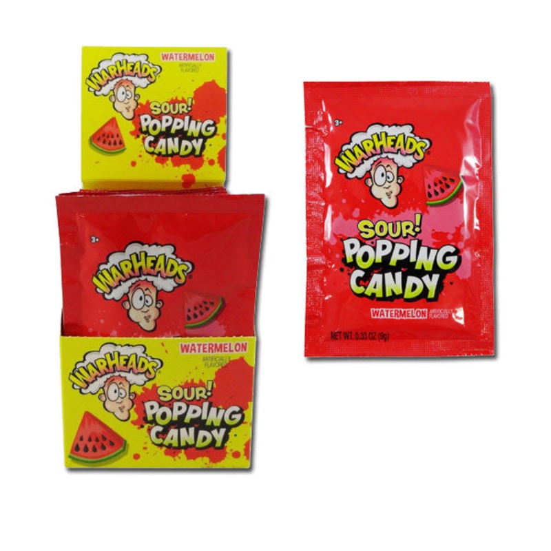 Warheads Popping Candy Sour Watermelon 20 Count