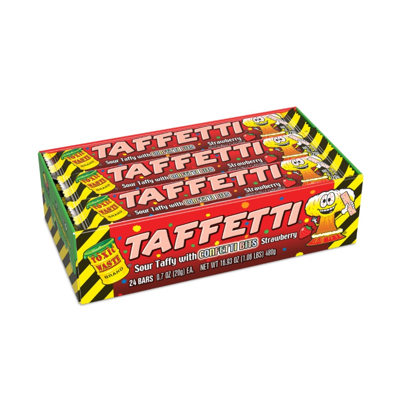 Toxic Waste Strawberry Taffetti Sour Taffy - 0.7oz / 24ct