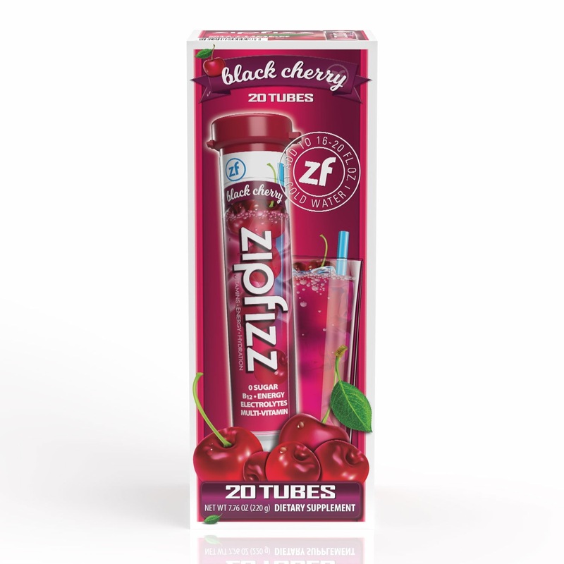 Zipfizz Energy Multi-Vitamin Hydration Drink Mix, Black Cherry, 20 ct.