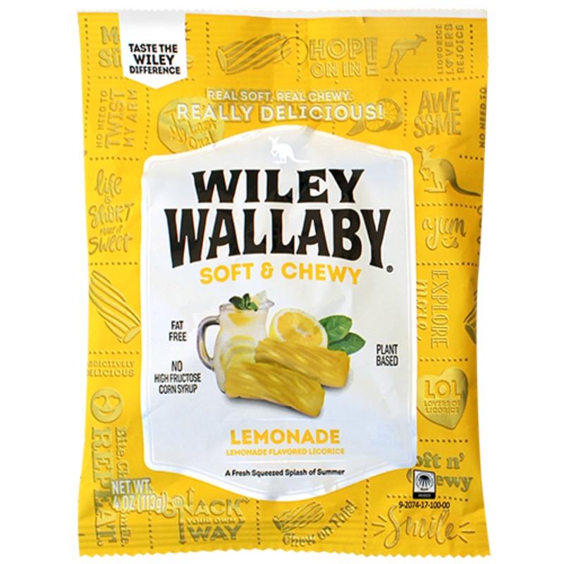 Wiley Wallaby Soft and Chewy Lemonade Licorice 4 oz. Bag