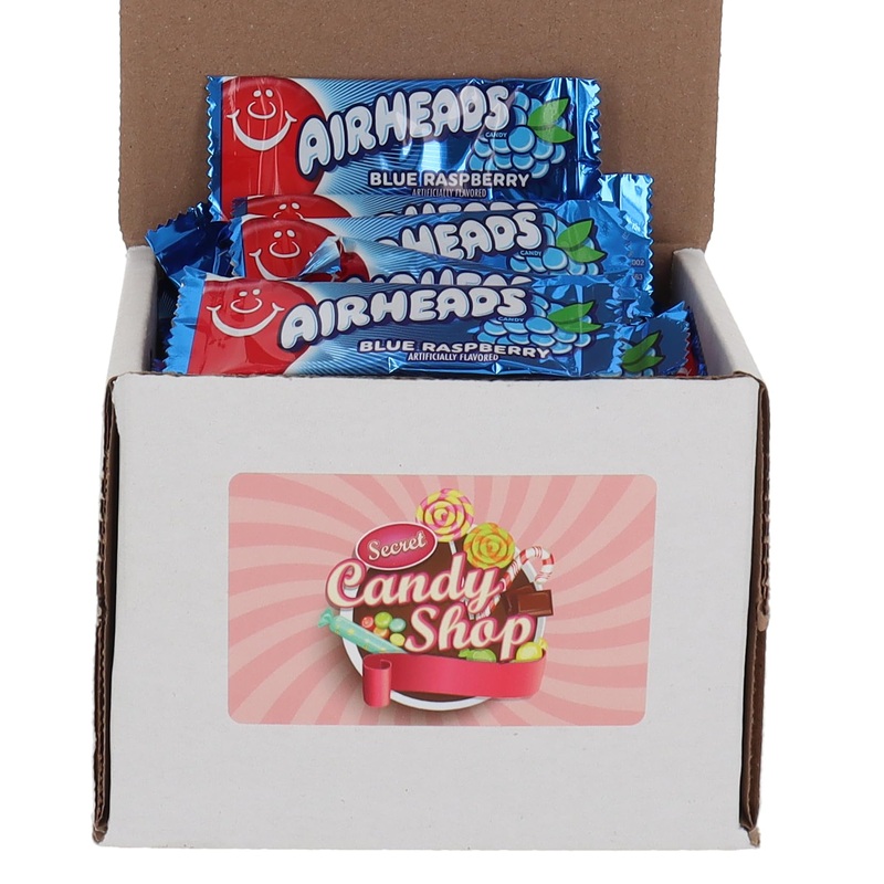 AirHeads Taffy Mini Candy Bulk in Box (Individually Wrapped) (Blue Raspberry)