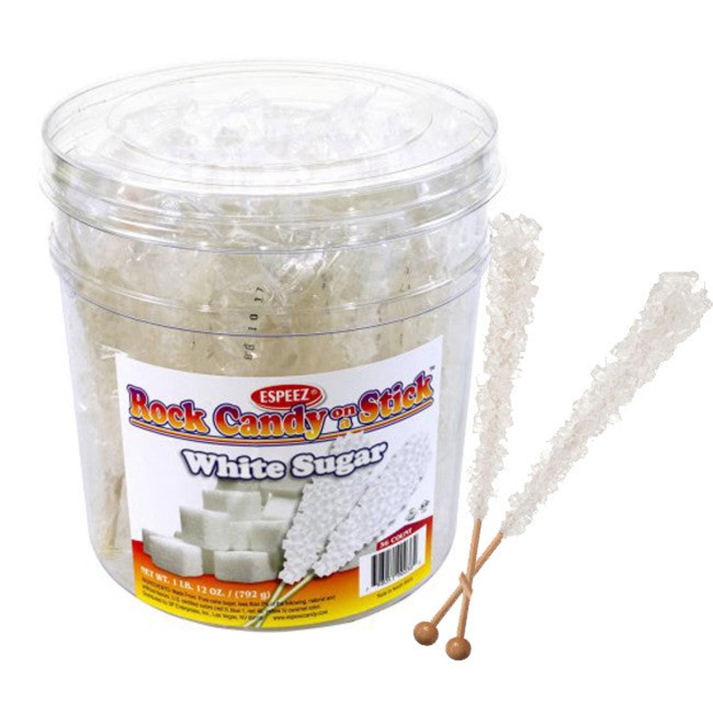 White Rock Candy Sticks Wrapped 36 Count