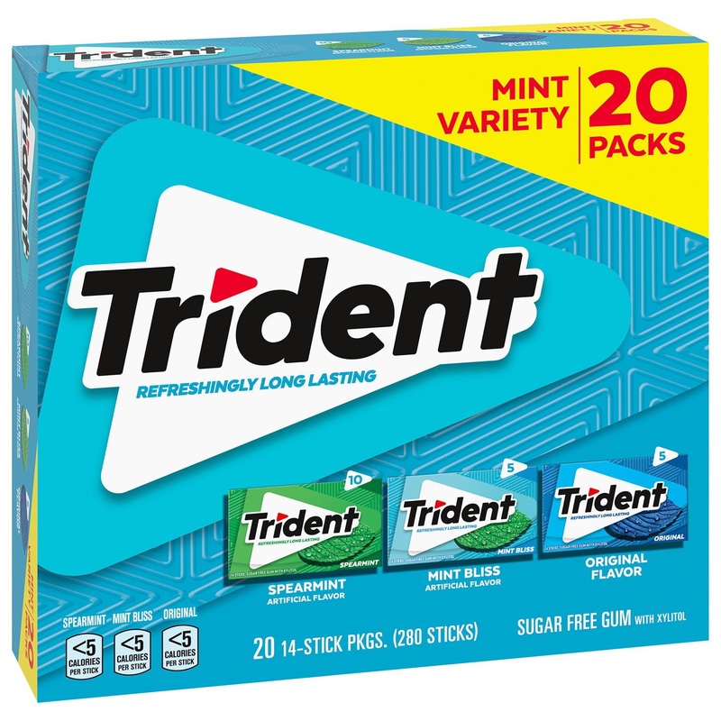 Trident Mint Variety Pack Sugar Free Gum 14 pcs., 20 pk.
