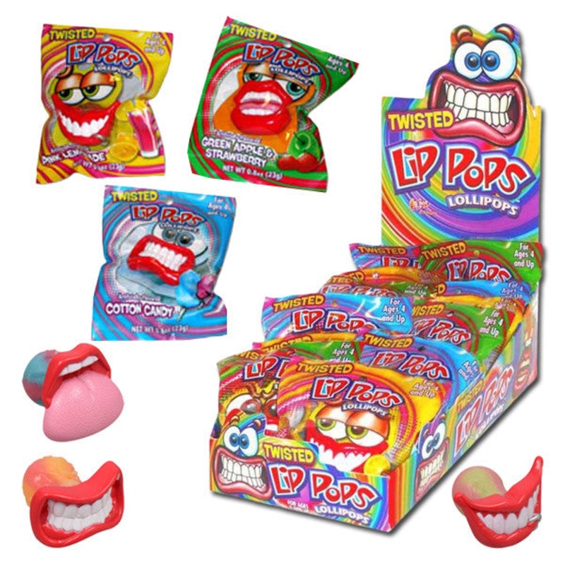 Twisted Lips Pops 12 Count