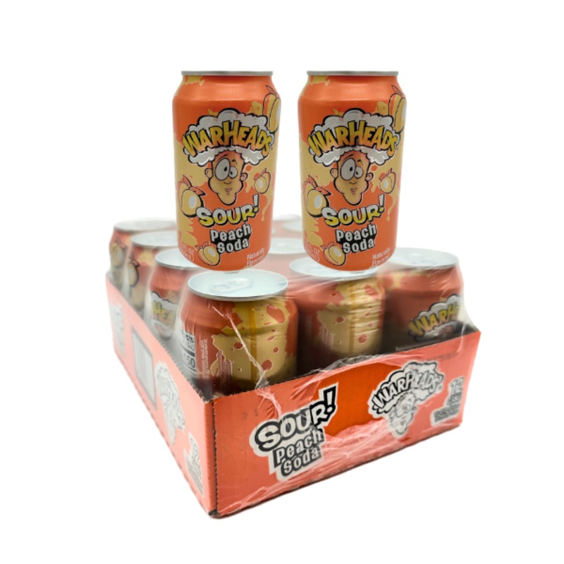 Warheads Soda Pop Sour Peach 12 Cans