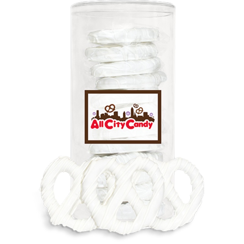 White Chocolate Hand Dipped Pretzel Twists 12 pc. Tube