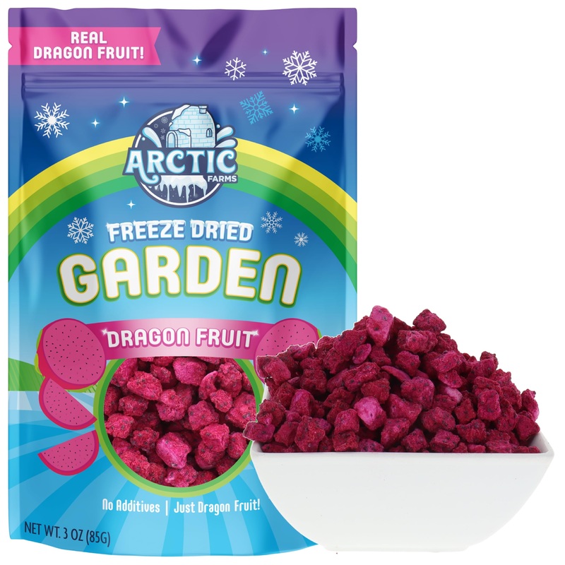 Arctic Farms Garden Pure Freeze Dried Dragon Fruit, No Sugar Added, Crunchy Snacks (Organic Dragon Fruit)