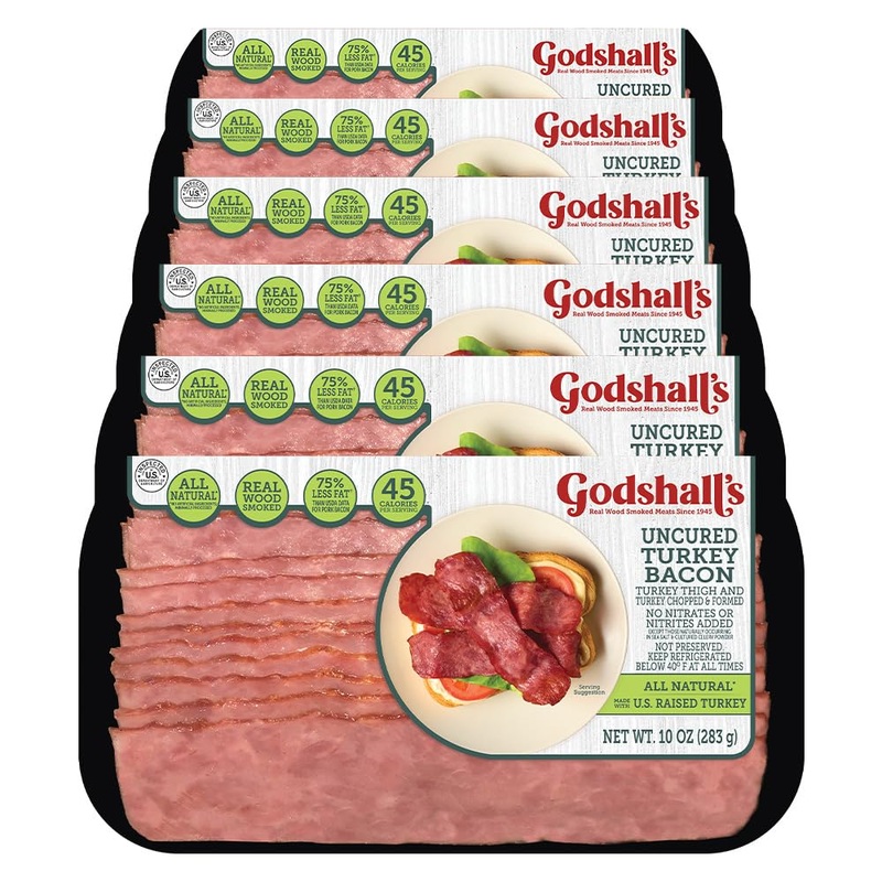 Godshall'S 10 Oz Uncured Turkey Bacon, 6Pk