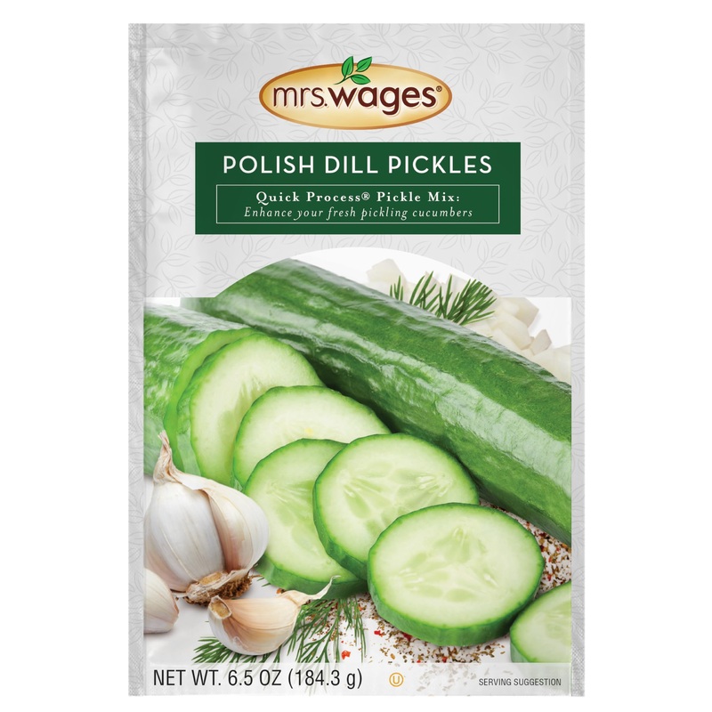 Mrs. Wages Polish Dill Pickles Quick Process Mix Quick And Easy Simple-To-Use Simple Homemade Pickles Traditional Pickle Flavori
