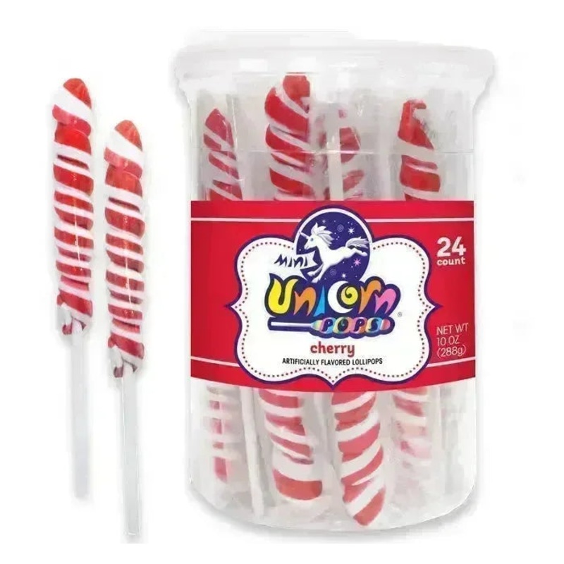Unicorn Pops Twist Suckers - Red: 24-Piece Jar