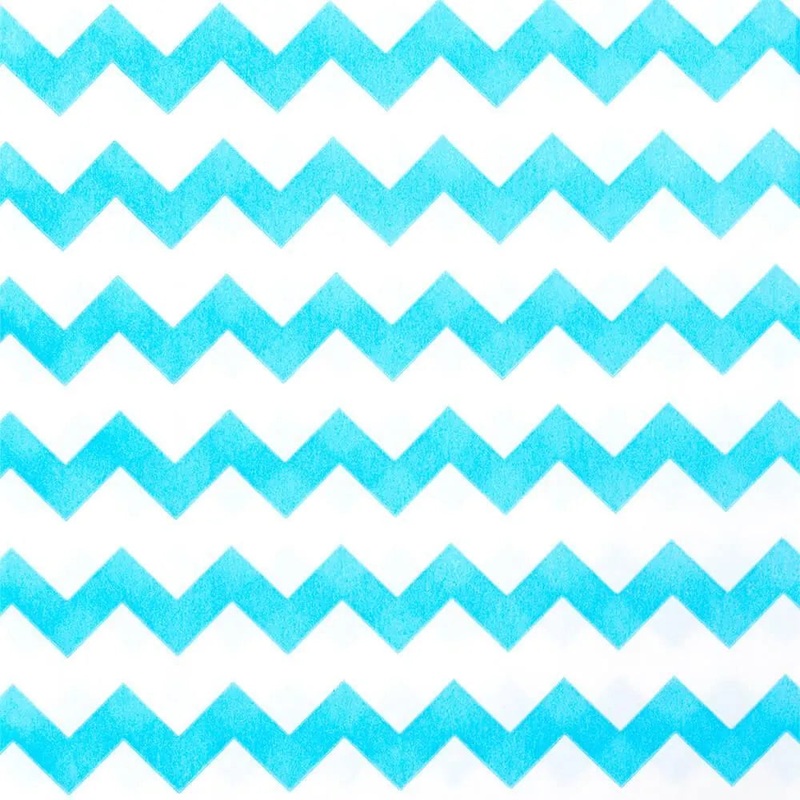 Aqua Blue Chevron Stripe Candy Bags: 25-Piece Pack