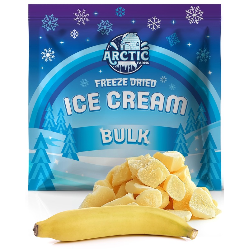Arctic Farms Freeze Dried Ice Cream Bits Bulk - Does Not Melt (Banana) (1Lb)