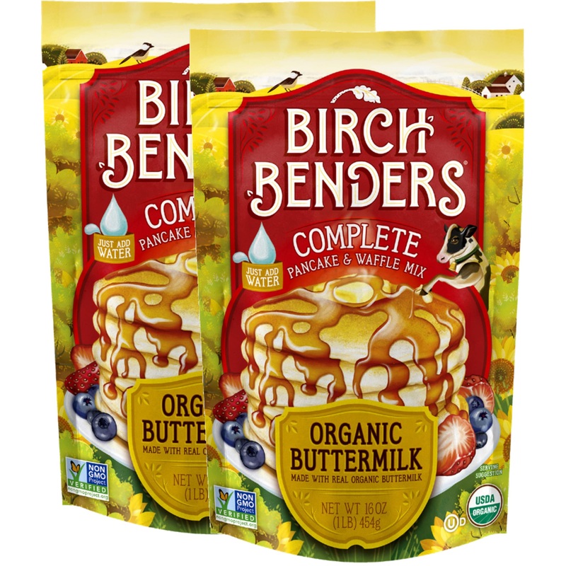 Birch Benders Organic Buttermilk Pancake And Waffle Mix, 16 Oz (Pack Of 2)