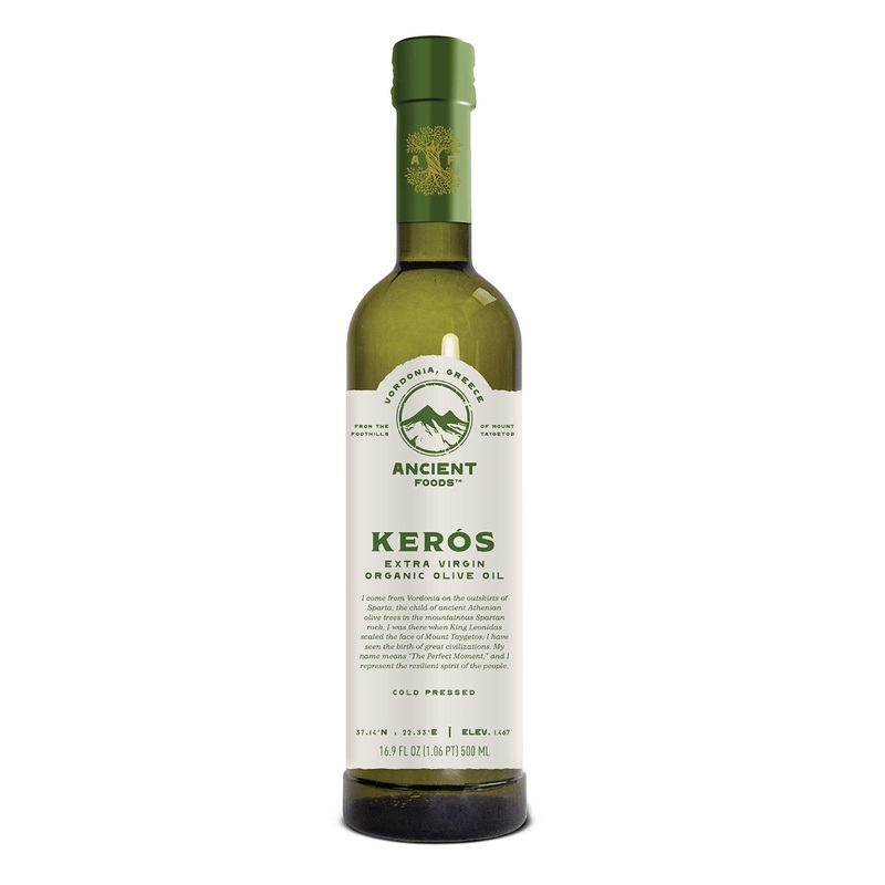 Ancient Foods Keros Greek Organic Extra Virgin Olive Oil - Fresh, Cold Pressed Olive Oil From Greece, High Phenolic Organic Oliv