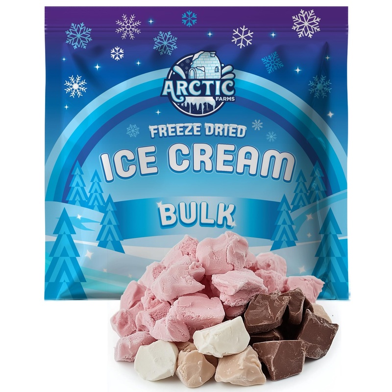 Arctic Farms Freeze Dried Ice Cream Bits Bulk - Does Not Melt (Neapolitan Mix) (1Lb)