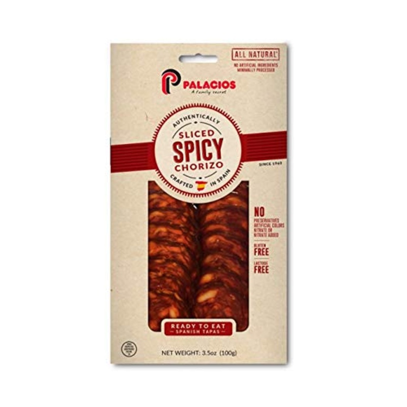 Authentic Spanish Sliced Spicy Chorizo 3.5 Ounce Imported From Spain. By Palacios