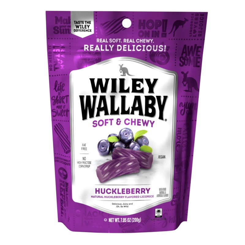 Wiley Wallaby Licorice Bites - Huckleberry Peg Bag: 12-Piece Case