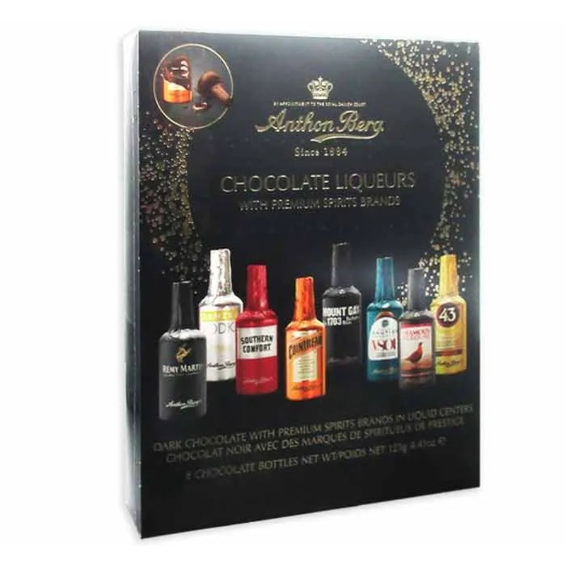 Anthon Berg Chocolate Liqueurs 8 Piece Bottles Gift Pack: 15-Pack Case