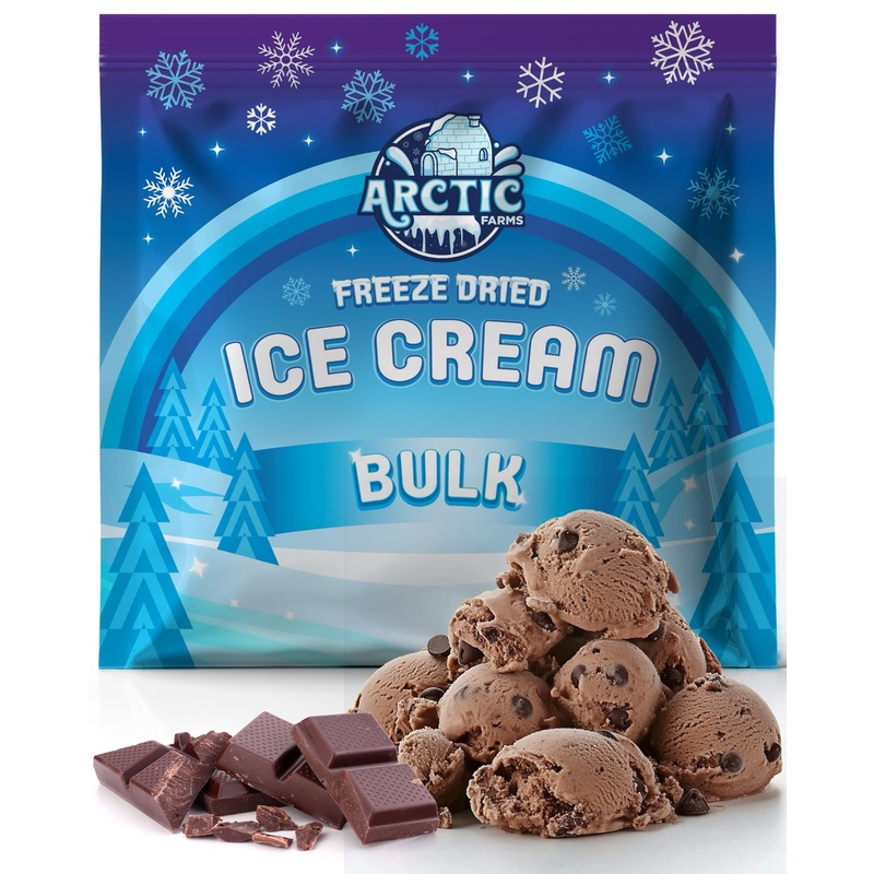 Arctic Farms Freeze Dried Ice Cream Bits Bagged And Boxed - Does Not Melt (Chocolate Chocolate Chip, 1Lb)