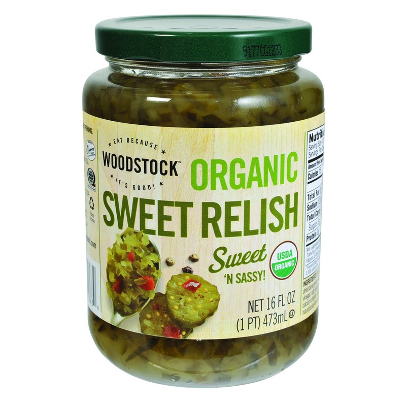 Woodstock, Sweet Relish, At Least 95% Organic, 16 Oz