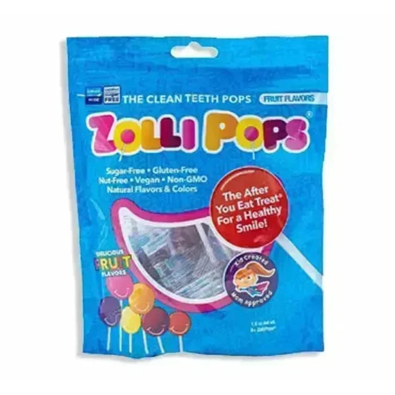 Zollipops Sugar Free Fruit Lollipops Peg Bags: 24-Piece Case