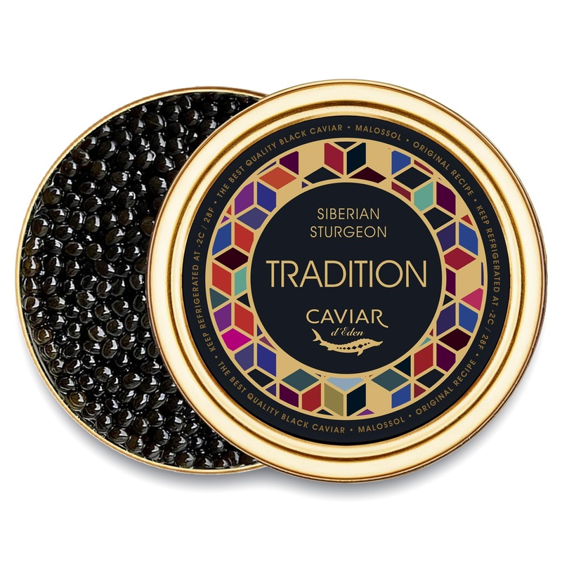 Tradition Collection - Premium Osetra Sturgeon Black Caviar - 1.1 Oz / 30 G In Metal Jar - Black Caviar Wit