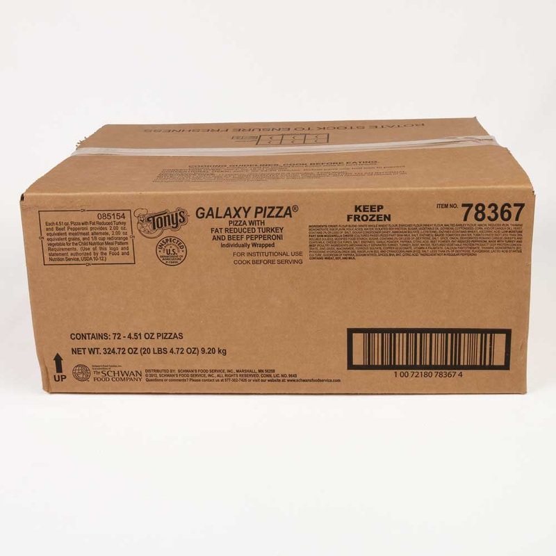 Tonys Galaxy Whole Grain Round Pepperoni Pizza, 4.51 Ounce -- 72 Per Case.