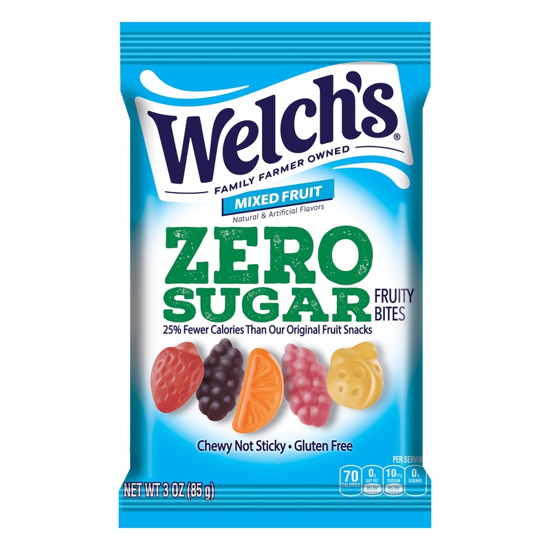 Welch'S Zero Sugar Fruity Bites, Mixed Fruit Snack Pack, Gluten Free & Sugar Free Snacks, 3Oz Snack Pack (Pack Of 1)