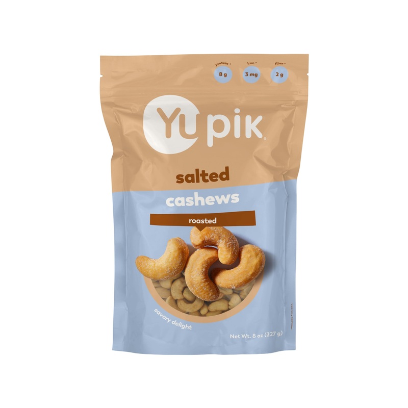 Yupik Roasted Salted Whole Cashews, 8 Oz, Gluten-Free, Kosher, Crunchy Cashews With Sea Salt, Savory Snacks