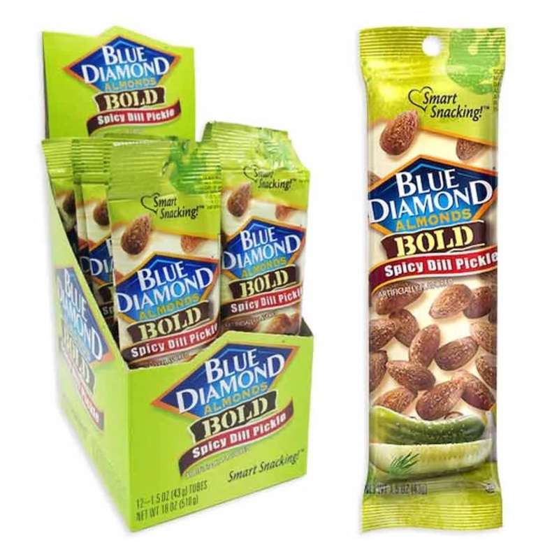 Blue Diamond Bold Spicy Dill Pickle Almonds: 12-Piece Box