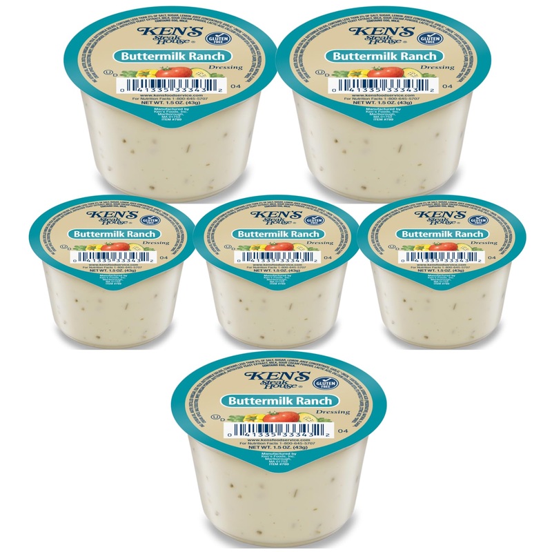 30 Count | Salad Dressing Dipping Sauce Portion Cups | Single Serve Packets (Buttermilk Ranch)
